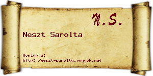 Neszt Sarolta névjegykártya
